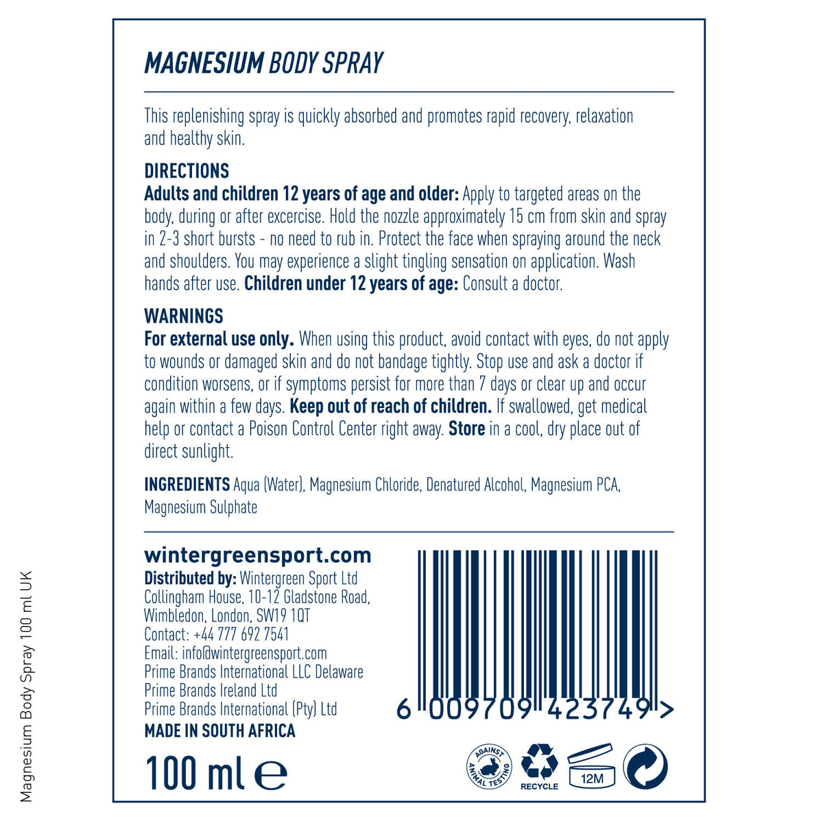 Magnesium Body Spray